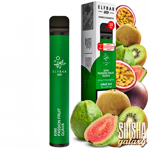 Elf Bar Elf Bar - Kiwi Passion Fruit Guava - 10er Packung / Display (Sparset) - Einweg E-Shisha - 600 Züge / Nikotin 20 mg