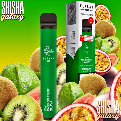 Elf Bar Elf Bar - Kiwi Passion Fruit Guava - 10er Packung / Display (Sparset) - Einweg E-Shisha - 600 Züge / Nikotin 20 mg