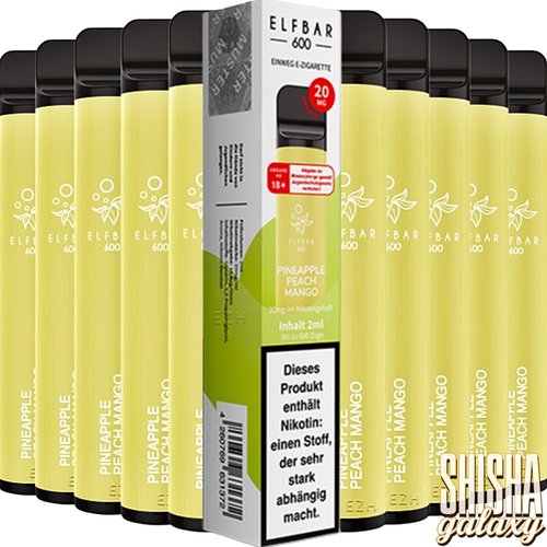 Elf Bar Pineapple Peach Mango - 10er Packung / Display - 600 Züge / Nikotin 20 mg