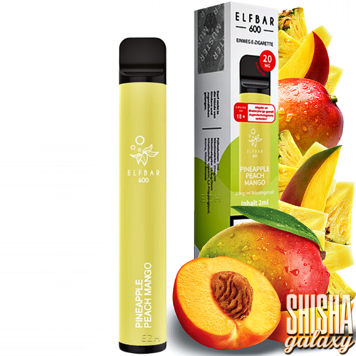 Elf Bar Elf Bar - Pineapple Peach Mango - 10er Packung / Display (Sparset) - Einweg E-Shisha - 600 Züge / Nikotin 20 mg