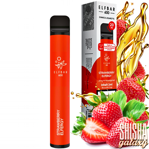 Elf Bar Elf Bar - Elfergy Strawberry - 10er Packung / Display (Sparset) - Einweg E-Shisha - 600 Züge / Nikotin 20 mg