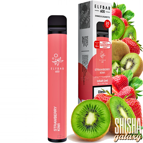 Elf Bar Elf Bar - Strawberry Kiwi - 10er Packung / Display (Sparset) - Einweg E-Shisha - 600 Züge / Nikotin 20 mg