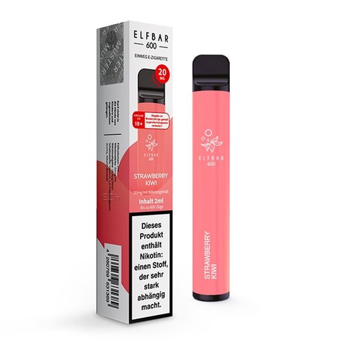 Elf Bar Elf Bar - Strawberry Kiwi - 10er Packung / Display (Sparset) - Einweg E-Shisha - 600 Züge / Nikotin 20 mg