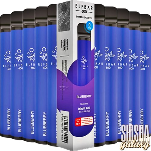 Elf Bar Elf Bar - Blueberry - 10er Packung / Display (Sparset) - Einweg E-Shisha - 600 Züge / Nikotinfrei