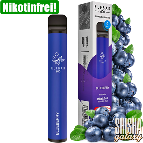 Elf Bar Elf Bar - Blueberry - 10er Packung / Display (Sparset) - Einweg E-Shisha - 600 Züge / Nikotinfrei