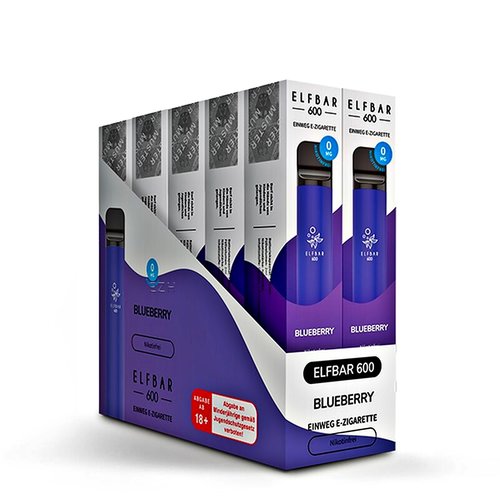 Elf Bar Elf Bar - Blueberry - 10er Packung / Display (Sparset) - Einweg E-Shisha - 600 Züge / Nikotinfrei