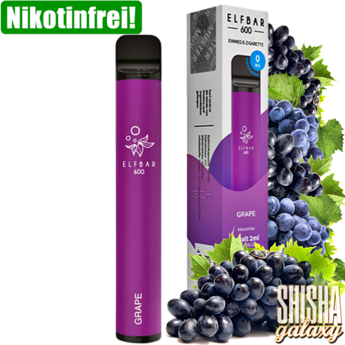 Elf Bar Elf Bar - Grape - 10er Packung / Display (Sparset) - Einweg E-Shisha - 600 Züge / Nikotinfrei