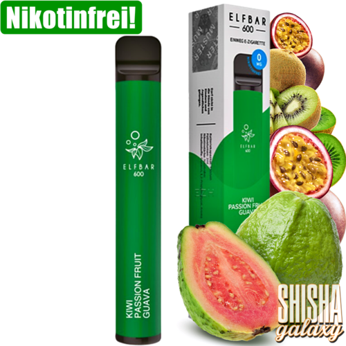 Elf Bar Elf Bar - Kiwi Passion Fruit Guava - 10er Packung / Display (Sparset) - Einweg E-Shisha - 600 Züge / Nikotinfrei