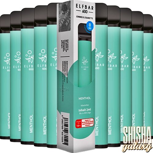 Elf Bar Elf Bar - Menthol - 10er Packung / Display (Sparset) - Einweg E-Shisha - 600 Züge / Nikotinfrei