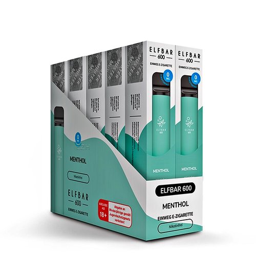 Elf Bar Elf Bar - Menthol - 10er Packung / Display (Sparset) - Einweg E-Shisha - 600 Züge / Nikotinfrei