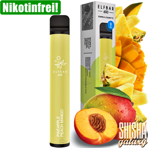 Elf Bar Elf Bar - Pineapple Peach Mango - 10er Packung / Display (Sparset) - Einweg E-Shisha - 600 Züge / Nikotinfrei