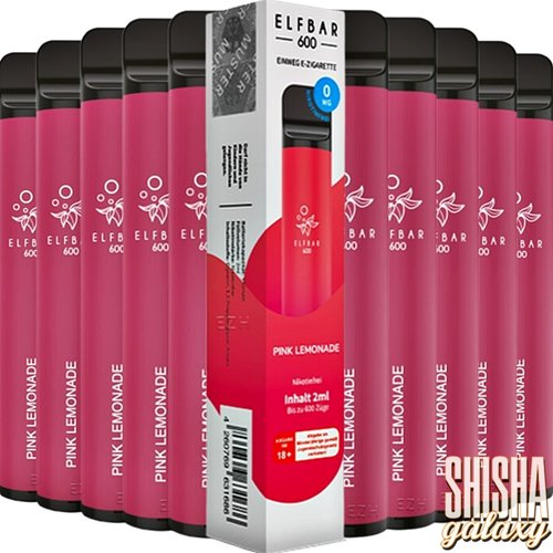 Elf Bar Elf Bar - Pink Lemonade - 10er Packung / Display (Sparset) - Einweg E-Shisha - 600 Züge / Nikotinfrei