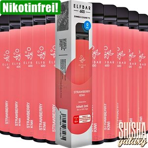 Elf Bar Strawberry Kiwi - 10er Packung / Display - 600 Züge / Nikotinfrei