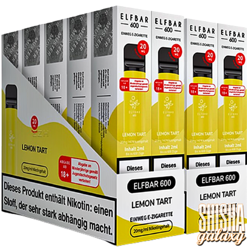 Elf Bar Elf Bar - Lemon Tart - 20er Packung / Display (Sparset) - Einweg E-Shisha - 600 Züge / Nikotin 20 mg