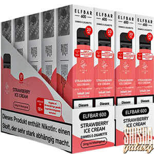 Elf Bar Strawberry Ice Cream - 20er Packung / Display - 600 Züge / Nikotin 20 mg