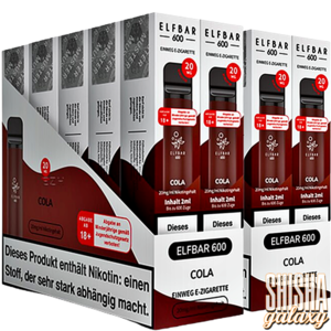 Elf Bar Cola - 20er Packung / Display - 600 Züge / Nikotin 20 mg