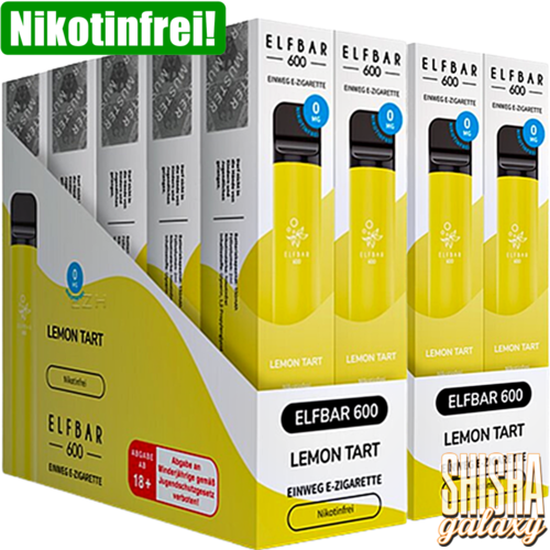 Elf Bar Elf Bar - Lemon Tart - 20er Packung / Display (Sparset) - Einweg E-Shisha - 600 Züge / Nikotinfrei