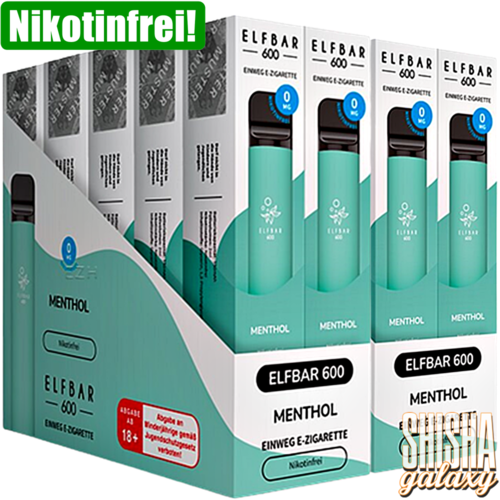 Elf Bar Elf Bar - Menthol - 20er Packung / Display (Sparset) - Einweg E-Shisha - 600 Züge / Nikotinfrei