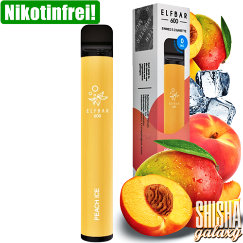 Elf Bar Elf Bar - Peach Ice - 20er Packung / Display (Sparset) - Einweg E-Shisha - 600 Züge / Nikotinfrei