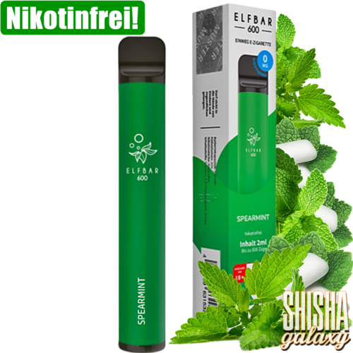 Elf Bar Elf Bar - Spearmint - 20er Packung / Display (Sparset) - Einweg E-Shisha - 600 Züge / Nikotinfrei