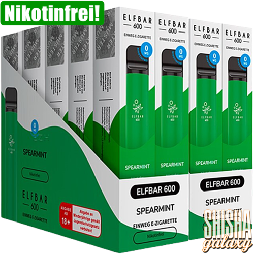 Elf Bar Elf Bar - Spearmint - 20er Packung / Display (Sparset) - Einweg E-Shisha - 600 Züge / Nikotinfrei