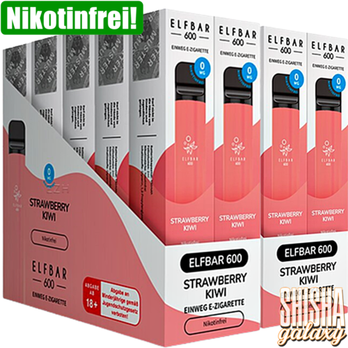 Elf Bar Elf Bar - Strawberry Kiwi - 20er Packung / Display (Sparset) - Einweg E-Shisha - 600 Züge / Nikotinfrei