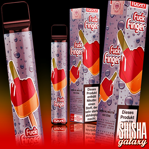 Hasso Hasso Vape by KC Rebell - Fuck Finger "Flutschfinger" - Einweg E-Shisha - 600 Züge / Nikotin 20 mg