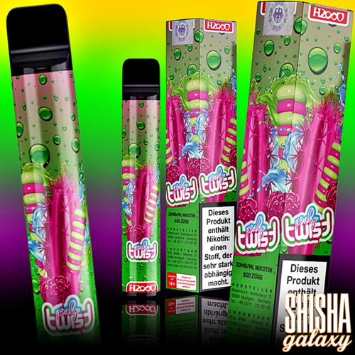 Hasso Hasso Vape by KC Rebell - Pinky Twist - 10er Packung / Display (Sparset) - Einweg E-Shisha - 600 Züge / Nikotin 20 mg