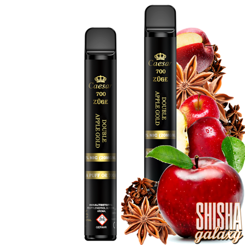 Caesar Caesar - Double Apple Gold - Einweg E-Shisha - 700 Züge / Nikotin 20 mg