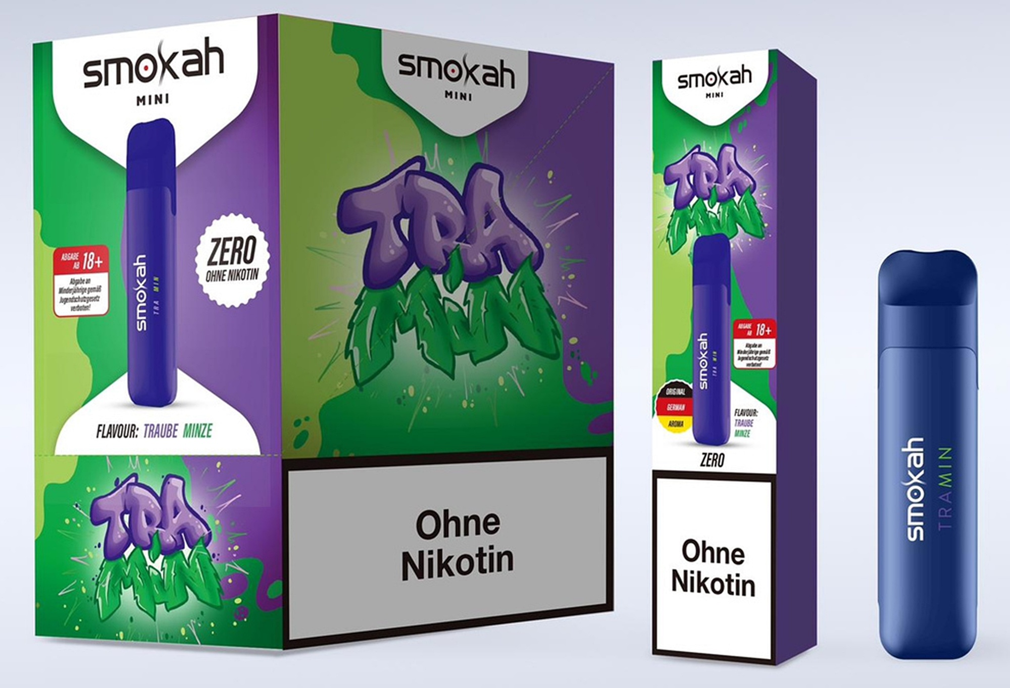 Smokah Vape - Tramin Zero - ohne Nikotin - Set - 10er Pack / Bundle 