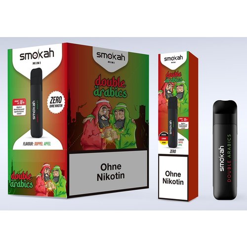 Smokah Smokah Vape - Glamee Mini - Double Arabics Zero - 10er Packung / Display (Sparset) - Einweg E-Shisha - 700 Züge / Nikotinfrei