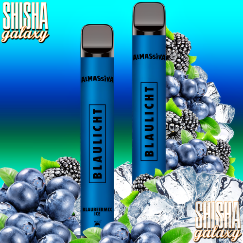 Al Massiva Al Massiva Vape - Blaulicht - 10er Packung / Display (Sparset) - Einweg E-Shisha - 600 Züge / Nikotin 17 mg