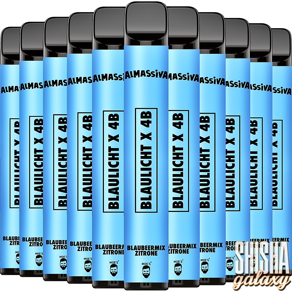 Al Massiva Vape - Blaulicht X 4B - E-Shisha Set - 10er Pack / Bundle 