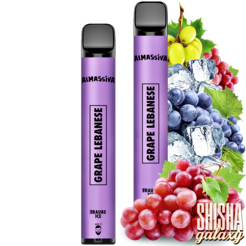 Al Massiva Al Massiva Vape - Grape Lebanese - 10er Packung / Display (Sparset) - Einweg E-Shisha - 600 Züge / Nikotin 17 mg
