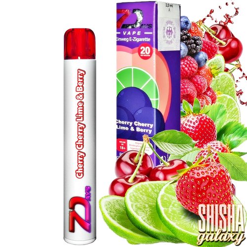 7 Days Platin 7 Days Vape - Cherry Cherry Lime & Berry - Einweg E-Shisha - 600 Züge / Nikotin 20 mg