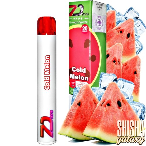 7 Days Platin 7 Days Vape - Cold Melon - Einweg E-Shisha - 600 Züge / Nikotin 20 mg