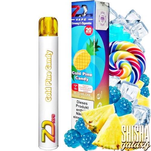 7 Days Platin 7 Days Vape - Cold Pine Candy - Einweg E-Shisha - 600 Züge / Nikotin 20 mg