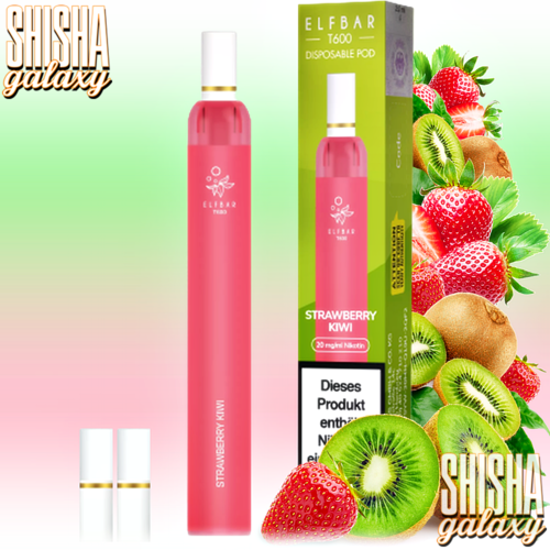 Elf Bar T600 Elf Bar - T600 - Strawberry Kiwi - Einweg E-Shisha - 600 Züge / Nikotin 20 mg