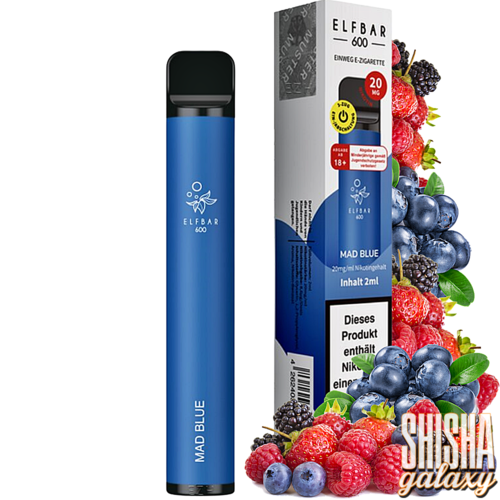 Elf Bar Elf Bar - Mad Blue - 20er Packung / Display (Sparset) - Einweg E-Shisha - 600 Züge / Nikotin 20 mg