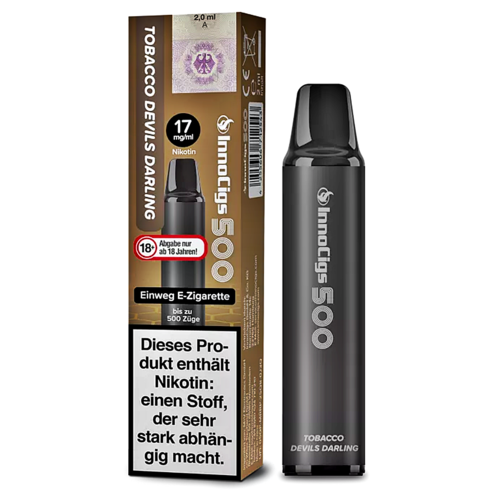 InnoCigs InnoCigs 500 - Tobacco Devils Darling - Einweg E-Shisha - 500 Züge - Nikotin 17 mg