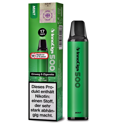 InnoCigs InnoCigs 500 - Mint - Einweg E-Shisha - 500 Züge - Nikotin 17 mg