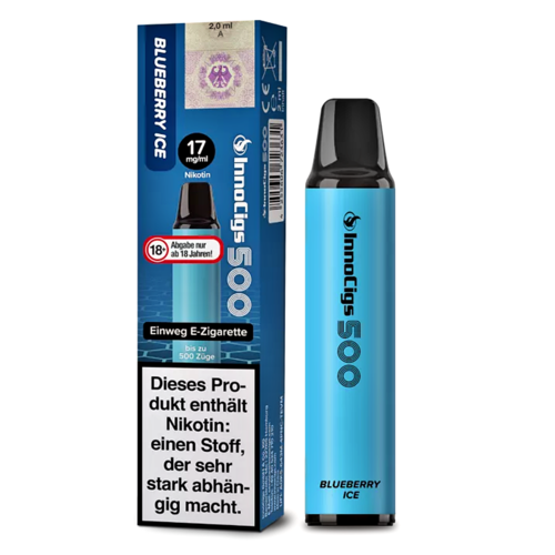 InnoCigs InnoCigs 500 - Blueberry Ice - Einweg E-Shisha - 500 Züge - Nikotin 17 mg