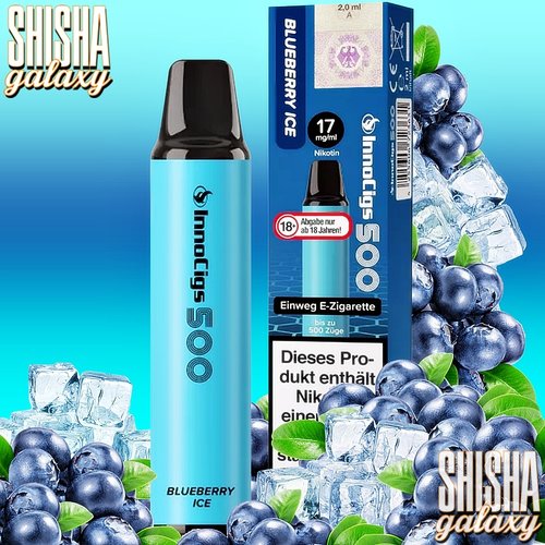 InnoCigs InnoCigs 500 - Blueberry Ice - Einweg E-Shisha - 500 Züge - Nikotin 17 mg