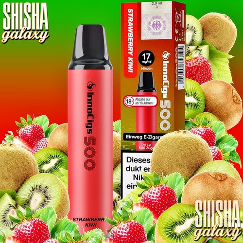 InnoCigs InnoCigs 500 - Strawberry Kiwi - Einweg E-Shisha - 500 Züge - Nikotin 17 mg