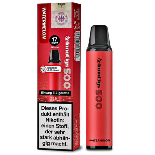 InnoCigs InnoCigs 500 - Watermelon - Einweg E-Shisha - 500 Züge - Nikotin 17 mg