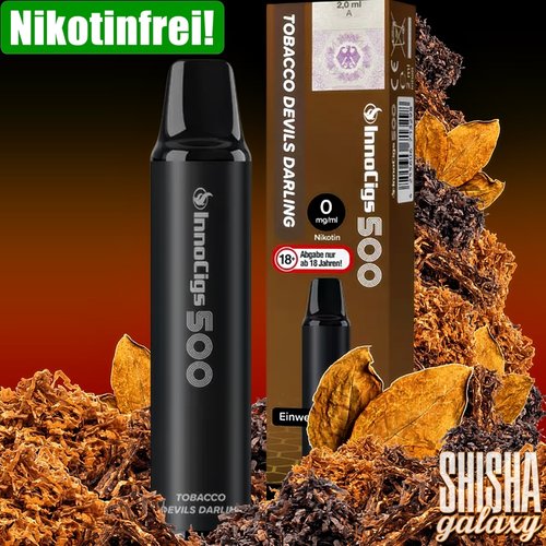 InnoCigs InnoCigs 500 - Tobacco Devils Darling - 10er Packung / Display (Sparset) - Einweg E-Shisha - 500 Züge - Nikotinfrei