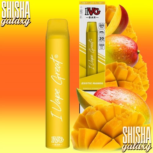 IVG IVG Bar - Exotic Mango - Einweg E-Shisha - 800 Züge / Nikotin 20 mg