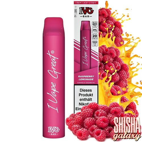 IVG IVG Bar - Raspberry Lemonade - Einweg E-Shisha - 800 Züge / Nikotin 20 mg