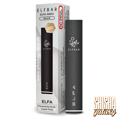 Elf Bar Elf Bar - ELFA - Prefilled Pod Kit - Akku 500 mAh - Black (Wiederaufladbare Mehrweg E-Zigarette)