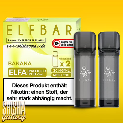 Elf Bar Elf Bar - ELFA - Banana - Prefilled Liquid Pod - 2 ml - Nikotin 20 mg - 2er Pack